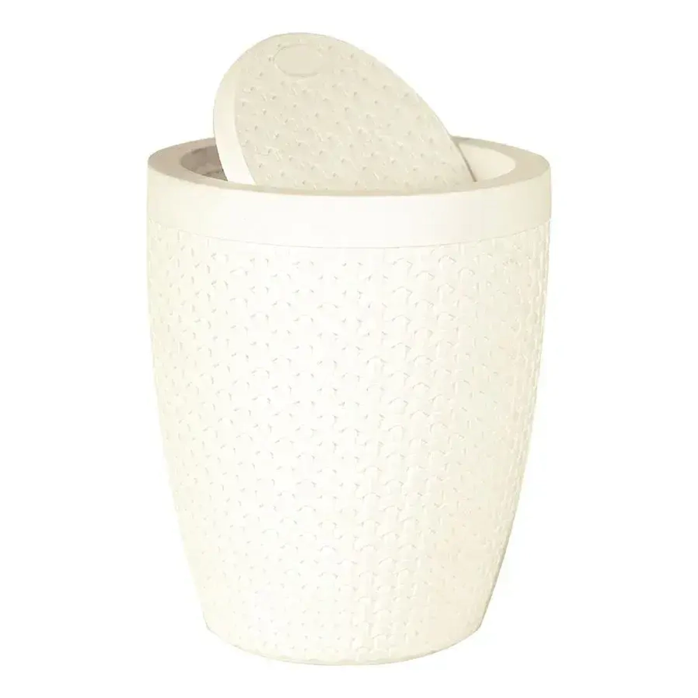 Ведро для мусора 10л Плетёнка (Слоновая кость)