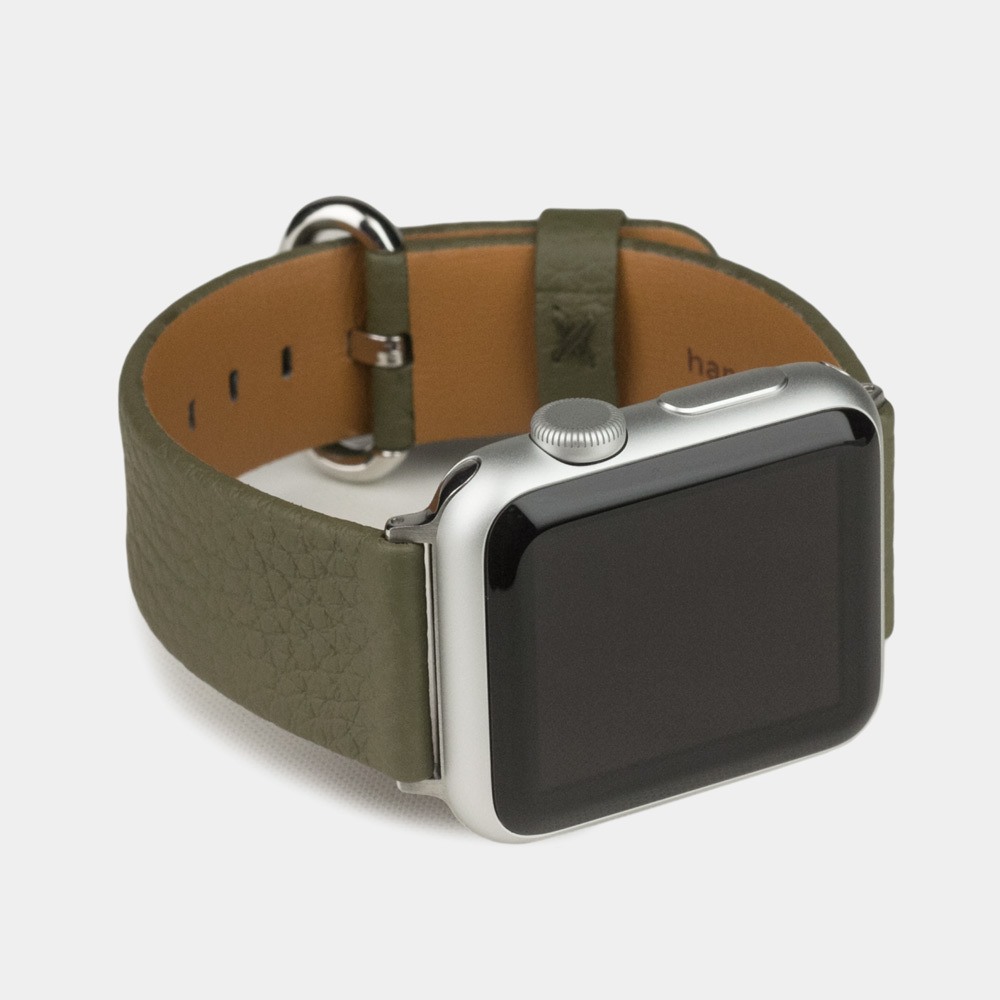 Ремешок для Apple Watch 40/41/42 mm из кожи теленка, зеленого цвета