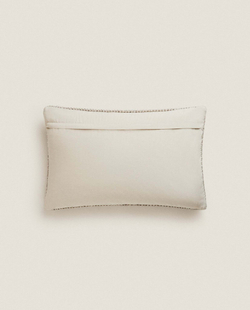 ZARA HOME ПЛЕТЕНЫЙ ЧЕХОЛ ДЛЯ ДЕКОРАТИВНОЙ ПОДУШКИ, СЕРЫЙ