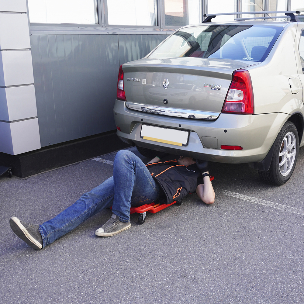 WDK-84068R Лежак ремонтный подкатной, пластиковый, красный