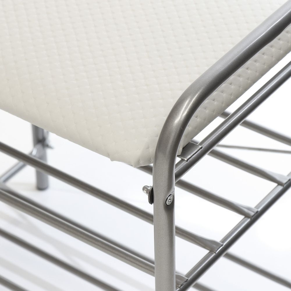 Полка для обуви, мет-л, 3 секц, 44х33х50 см, с сиден, сер, Nika, Б1/С