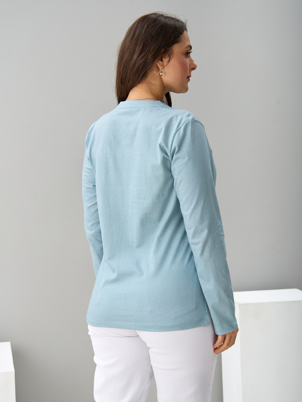 Блузка БЛ-22/шалфейрогожка-цветы-п