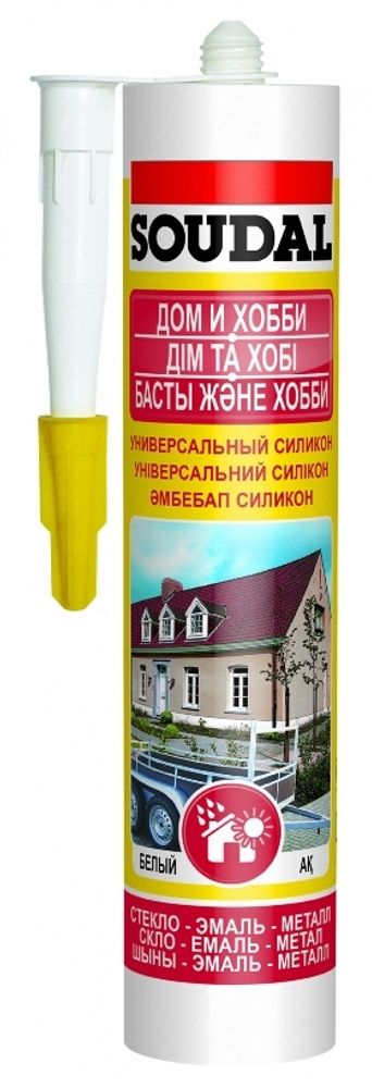 Герметик силикон. Soudal универс. белый 280мл  105907