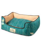 Лежанка прямоугольная "Клён" M, изумрудно-песочная, 610*460*180мм, серия LOVE THE PLANET, Triol