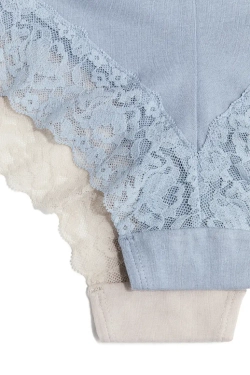 H&M Набор из пяти трусов с кружевом, светло-бежевый