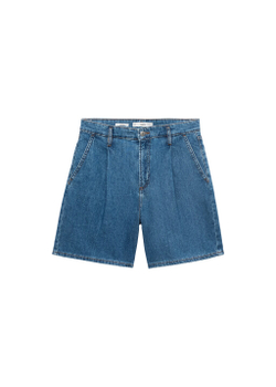 Джинсовые бермуды со средней посадкой и защипами
