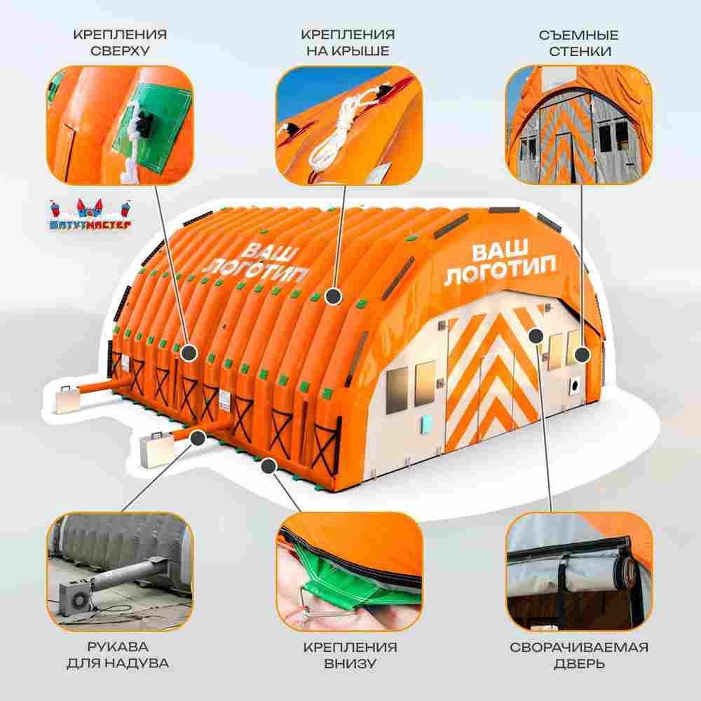 Пневмокаркасный ангар «Мастер 2» 7×5×3,5 м —  из ПВХ для ремонта и хранения техники