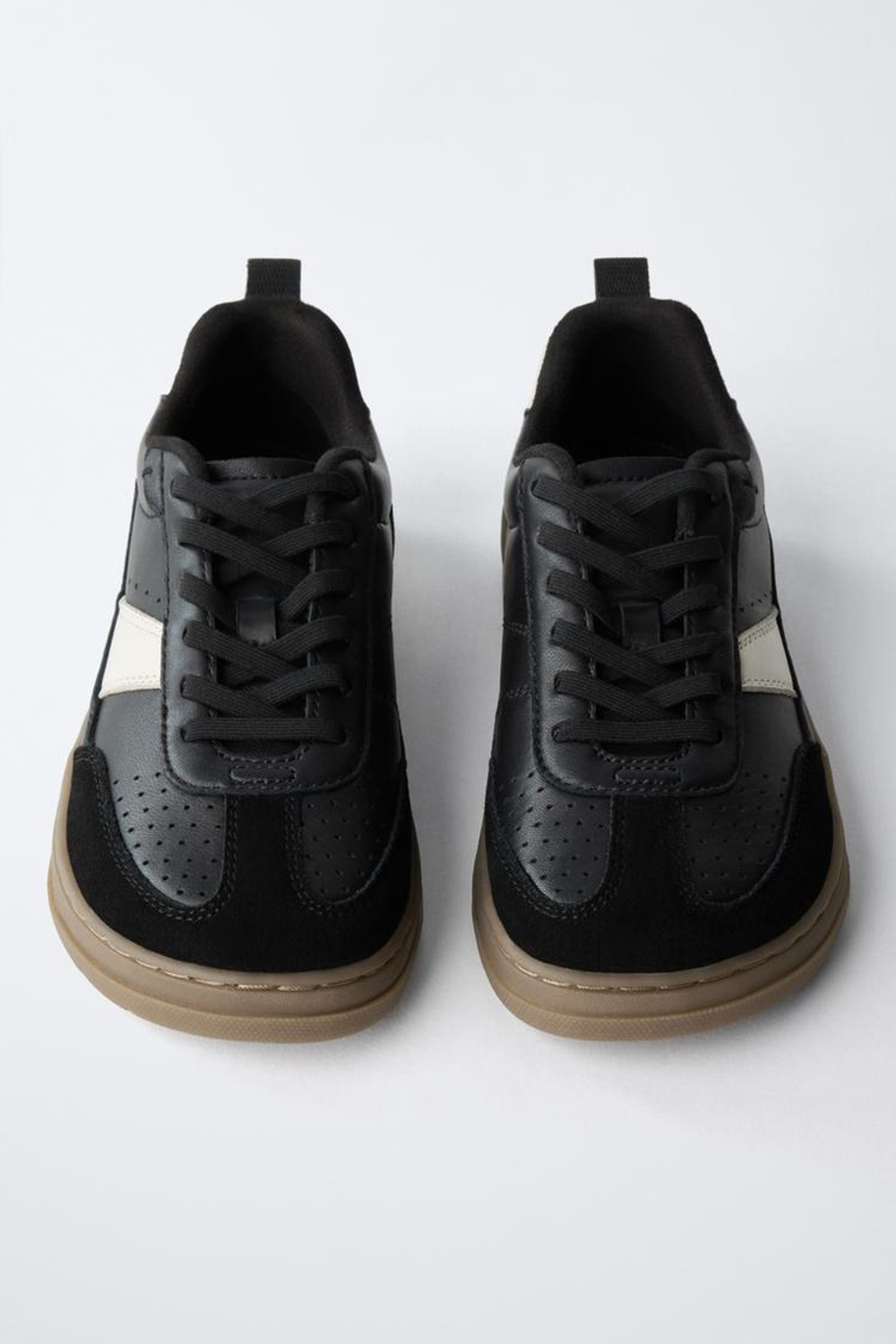 ZARA КОЖАНЫЕ КРОССОВКИ BAREFOOT, ЧЕРНЫЙ