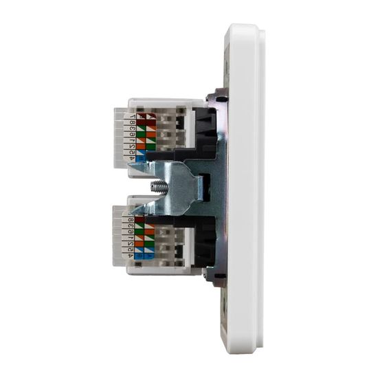 Розетка ROUND компьютерная двойная RJ45+RJ45 кат6 с/у перламутр KRANZ
