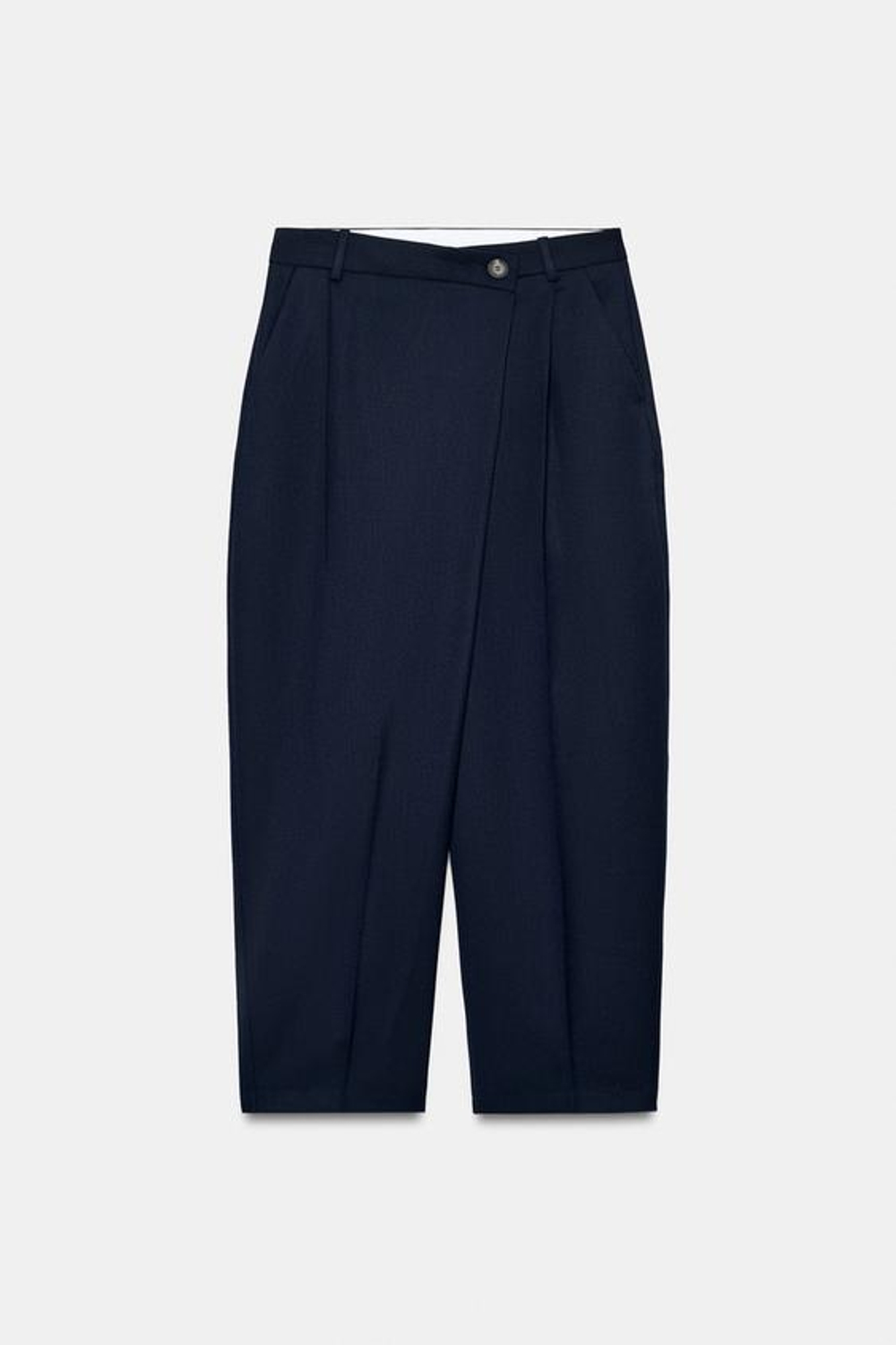 ZARA БРЮКИ С ПЕРЕКРЕСТНЫМ ПОЯСОМ, МОРСКОЙ СИНИЙ