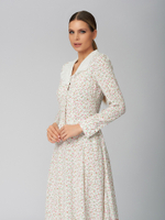 Платье миди с белыми воротниками