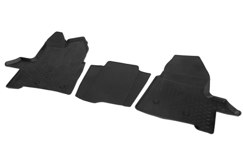 Коврики в салон автомобиля передние Rival для Ford Transit VII поколение микроавтобус, фургон, шасси 2014-н.в., полиуретан, с крепежом, 3 части, 11806001