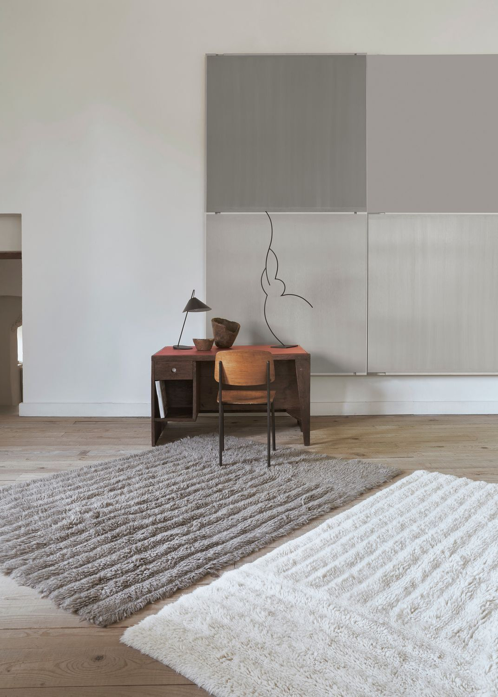 Шерстяной стираемый ковер Lorena Canals Dunes Sheep White L (240 x 170 см)