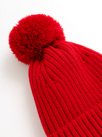 Шапка зимняя с помпоном, красная