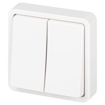 Переключатель Эксперт 11-1526-01 двойн. IP55 10АХ-250В СУ бел. Эра Б0063248