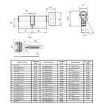 Личинка замка двери Apecs, SM-80(30/50C)-C-NI, 32114, 80 мм, с заверт, никель