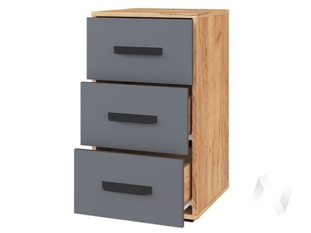 Тумба с ящиками МС Квартет-13 (дуб крафт золотой/графит серый)