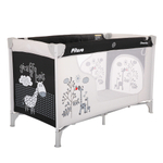 PITUSO Манеж-кровать Florecita Black/Черный,1 уровень,2 кольца,2 колеса,лаз на молнии,125X65X78 см