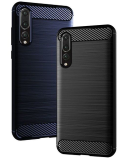 Чехол для Huawei P20 Pro цвет Blue (синий), серия Carbon от Caseport