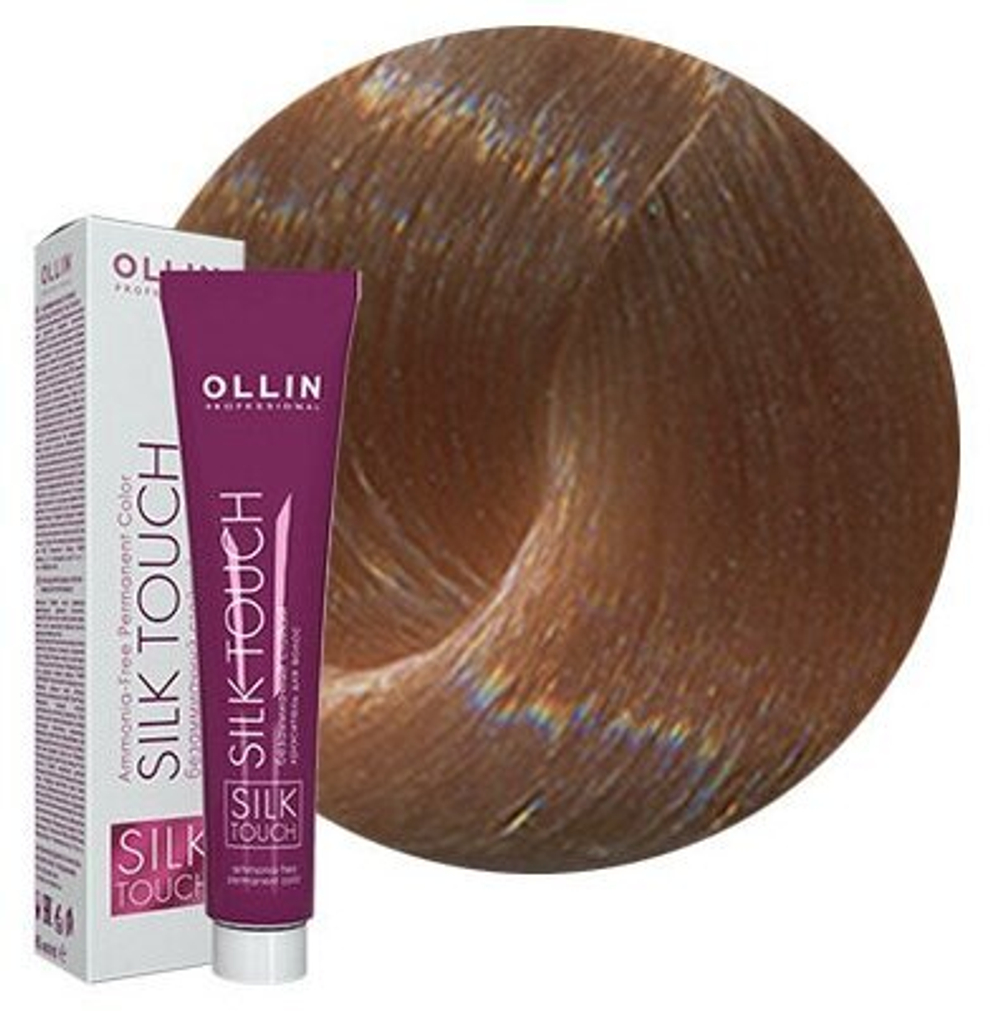 OLLIN SILK TOUCH 10/5 светлый блондин махагоновый 60мл Безаммиачный стойкий краситель для волос