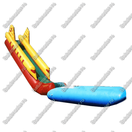 Надувная прямая водная горка для вышки (опоры), с бассейном  «Самолет»,10*2,5*7 м