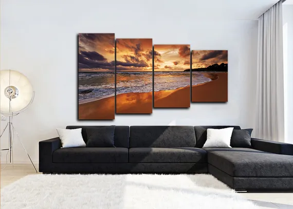 Модульная картина "Вечерний пляж"