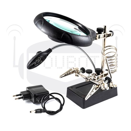 3 в 1 подставка под паяльник держатель и увеличительное стекло  MG16129-C