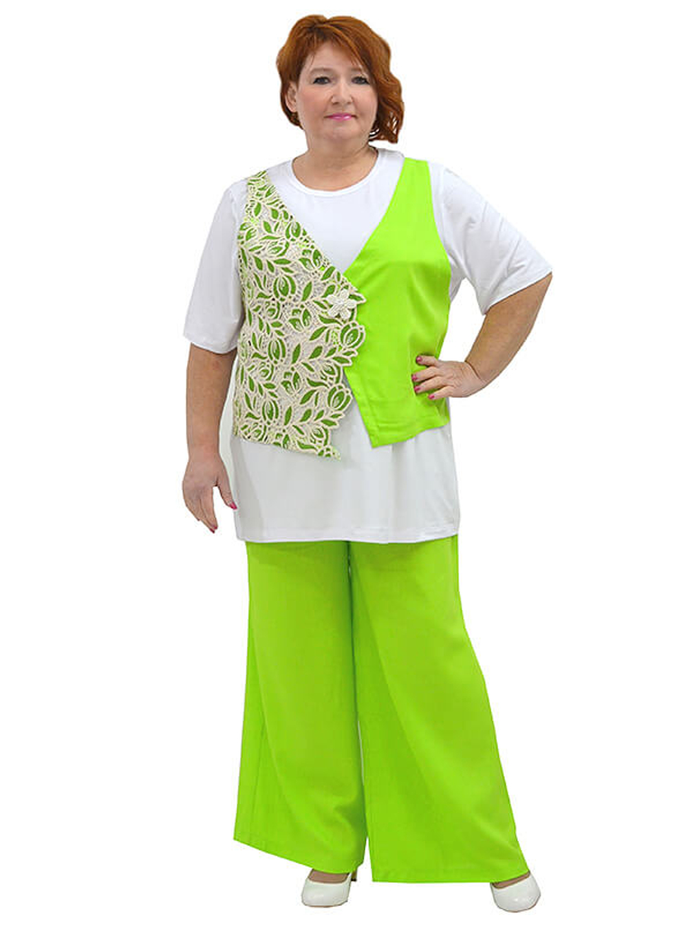 Туника с имитацией жилета Лайм