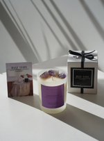 Ароматическая свеча с натуральным камнем "Аметист" и ароматом "Лаванда & Ваниль"