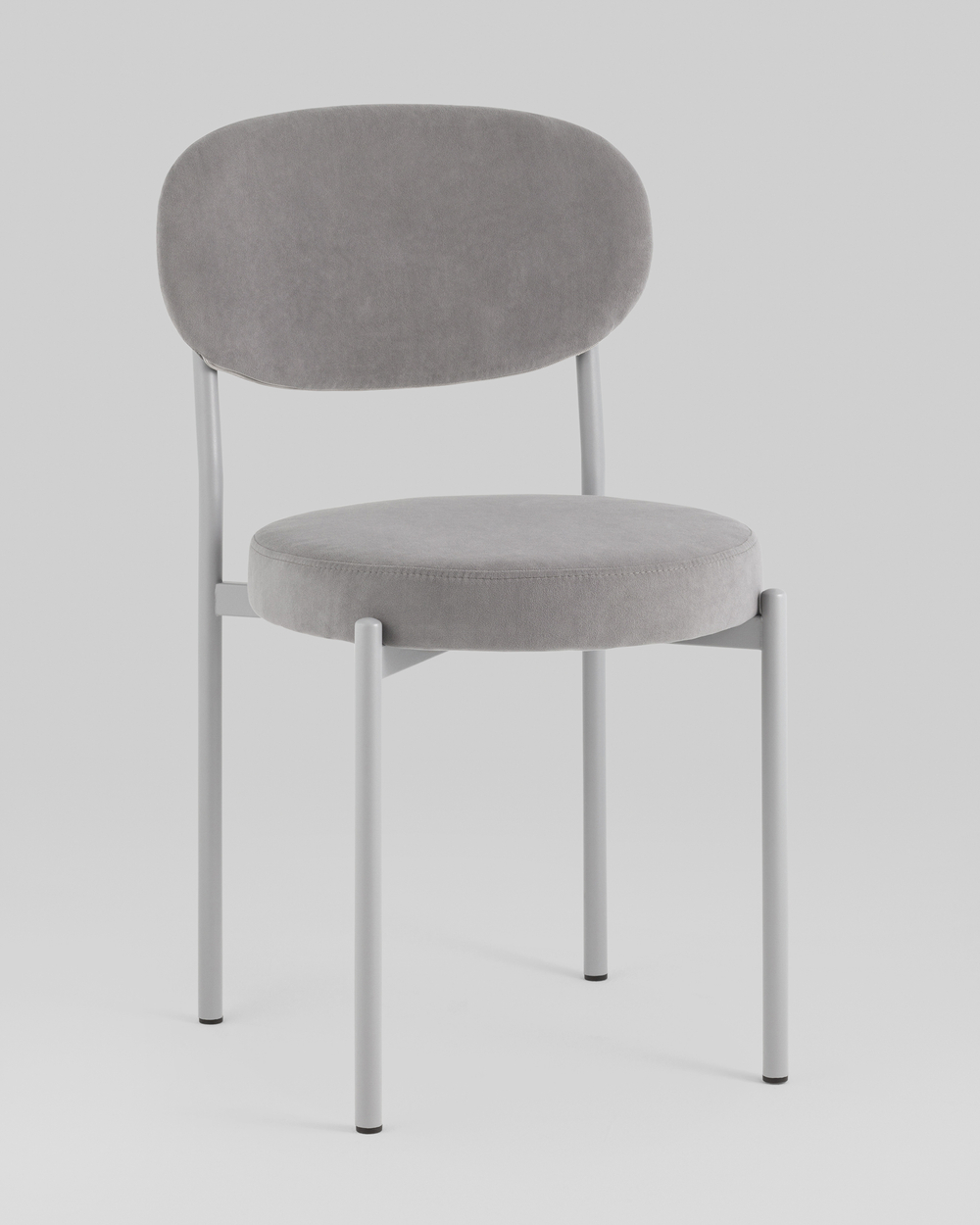 Стул Бриф SN велюр серый каркас светло-серый муар