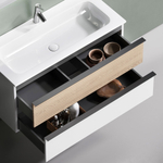 Тумба подвесная Sancos Delta, Дуб светлый/белый 995х445х500, под раковину