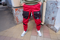 Джоггеры НПОГП Тактик 2 Бордово / Чёрный твил