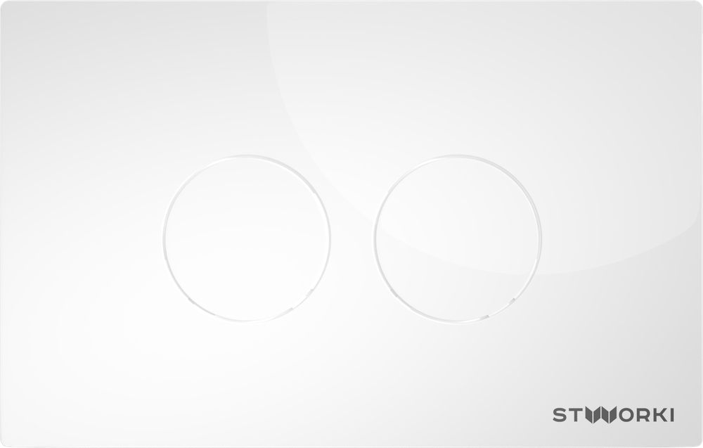 Кнопка смыва для унитаза STWORKI Хельсинки 500470 пластик, цвет глянцевый белый