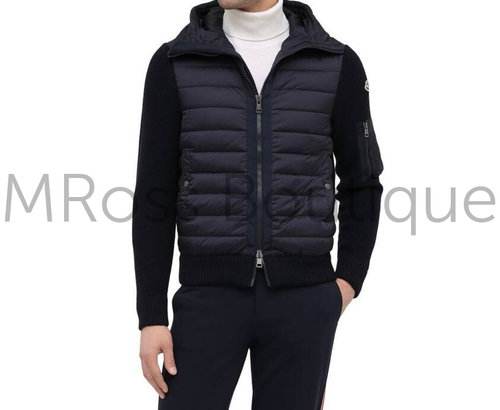 Мужская комбинированная куртка Moncler (Монклер) из нейлона и смесовой шерсти