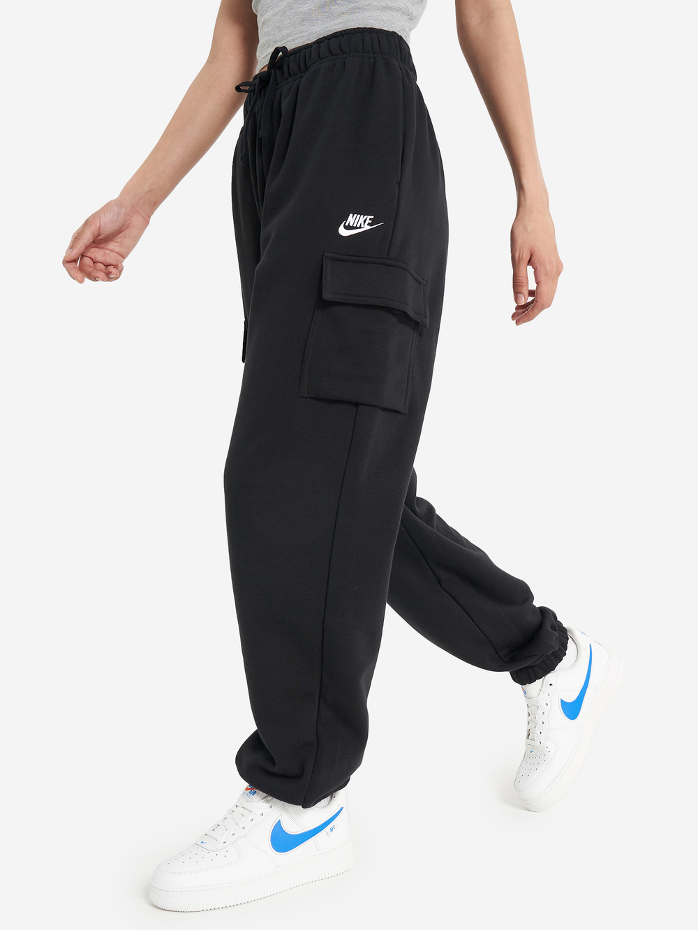 DQ5196-010 Брюки Nike NSW Club Fleece Mid-Rise Oversized Cargo Sweatpants W