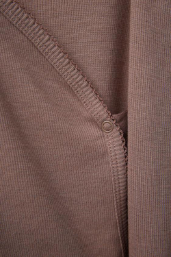 ZARA НАБОР ИЗ ДВУХ БОДИ ИЗ СМЕСОВОЙ МЕРИНОСОВОЙ ШЕРСТИ С ВЫРЕЗОМ КИМОНО, КОРИЧНЕВЫЙ