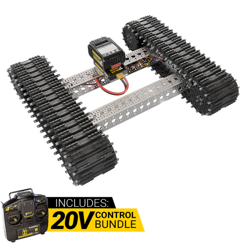 Bravo RC Tank Track Chassis (Rubber Treads) 25lb Payload, 4mph