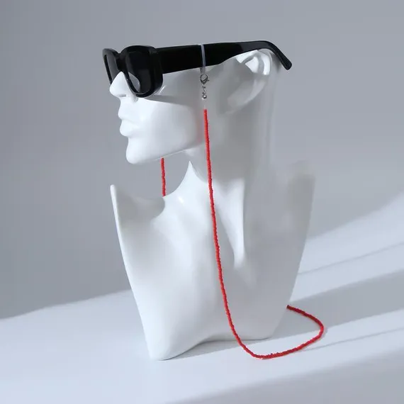 Цепочка для очков "Бисер" лёгкость, цвет красный, 70 см