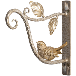 Кронштейн для цветов Птичка Терра Ливз Айвори Мраморное золото