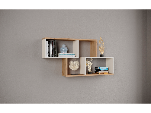 Полка навесная ПН-3 дуб крафт золотой/кашемир ТЭКС