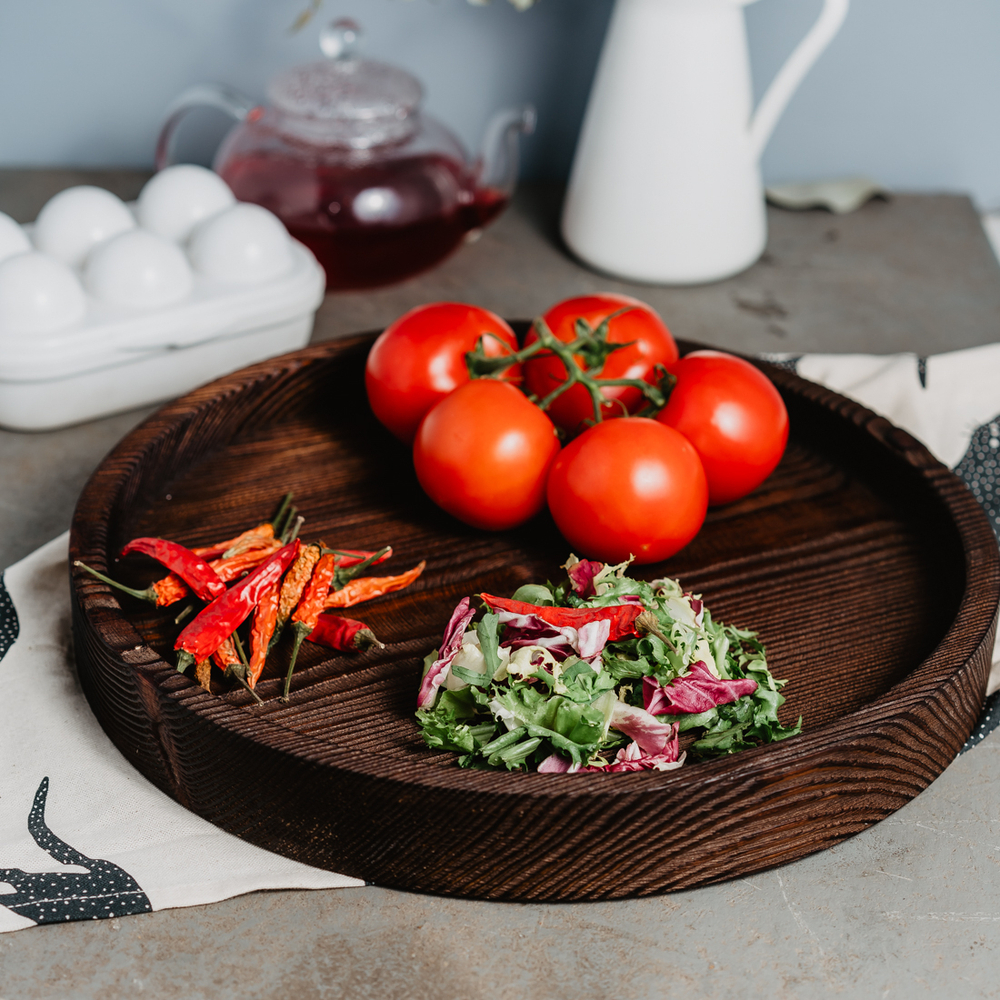 Деревянный сервировочный поднос Art of Siberia блюдо для подачи 330 мм. WS6