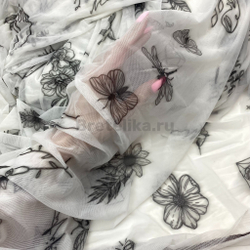 Сетка эластичная белая с эффектом тату