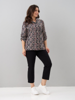 Рубашка Р-001/пьедепуль-черныйтерракот