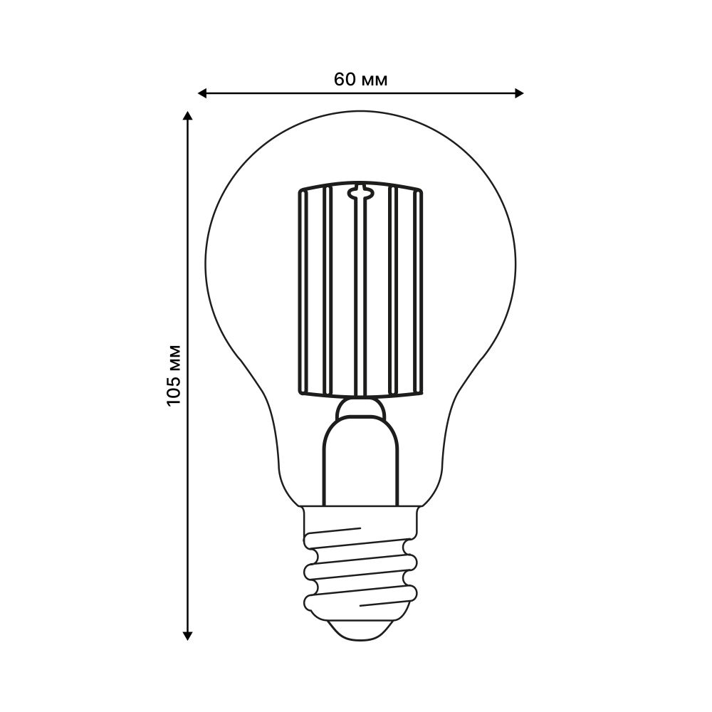 LED-A60-7W-4000K-E27-CL GLY01TR Лампа светодиодная. Форма A. прозрачная. Серия Яркая A++. Белый свет 4000K. Картон. ТМ Uniel