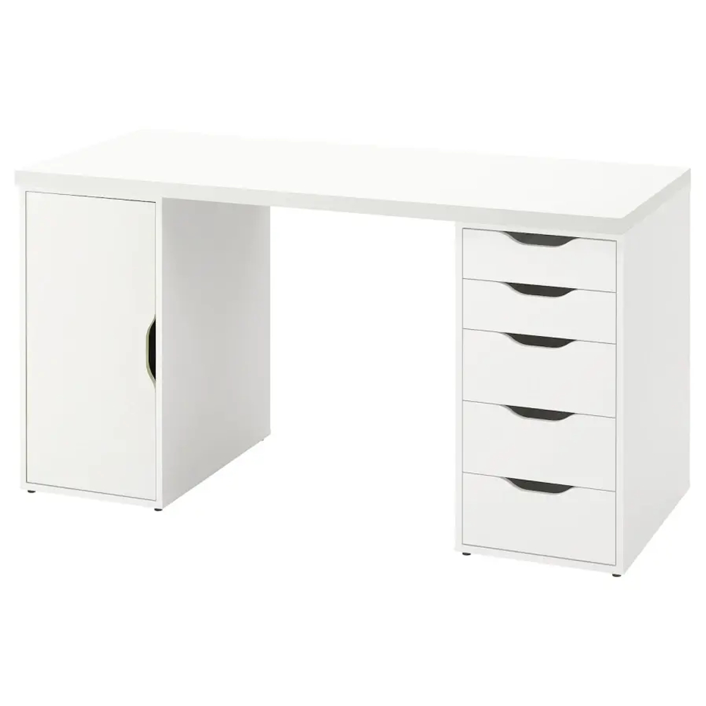 Письменный стол с ящиками - IKEA LAGKAPTEN / ALEX  ЛАКГАПТЕН / АЛЕКС ИКЕА, 140x60 см, белый