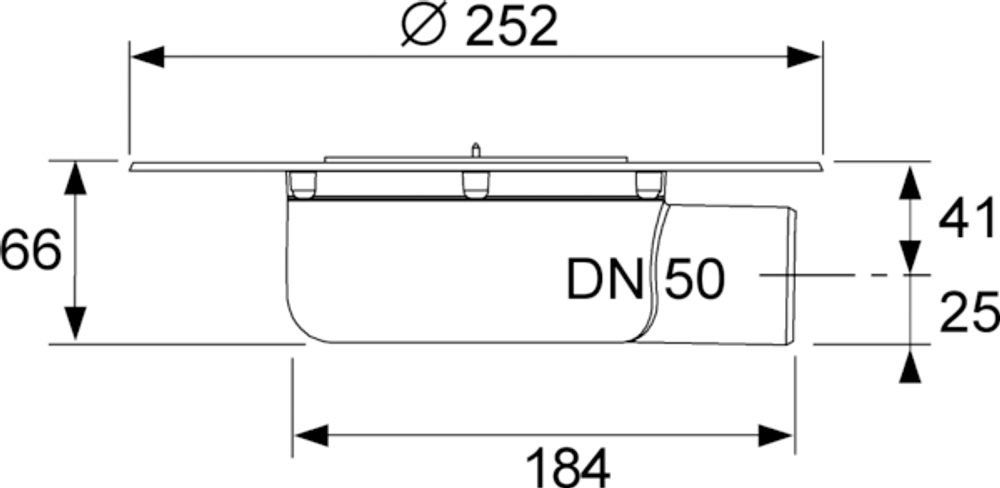 Сифон TECEdrainpoint S DN 50, для террасы, с универсальным фланцем  Seal System