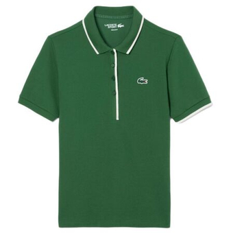 Женское теннисное поло Lacoste Regular Fit Tennis Heat Regulator - зеленый/белый