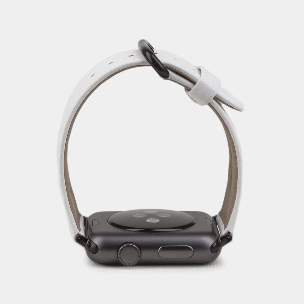 Ремешок для Apple Watch 44/45/46 mm из кожи теленка, белого цвета