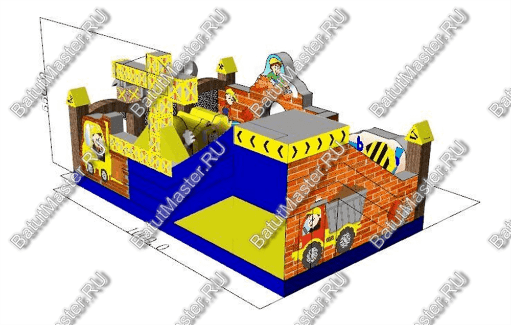 Коммерческий надувной батут "Строители"