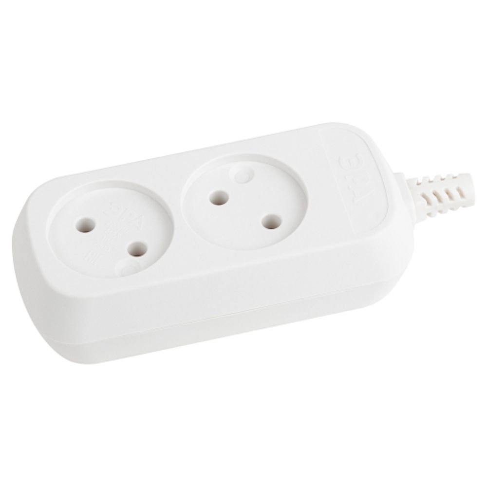 Колодка ЭРА KX-2 2 розетки без зазeмления белая | Колодки
